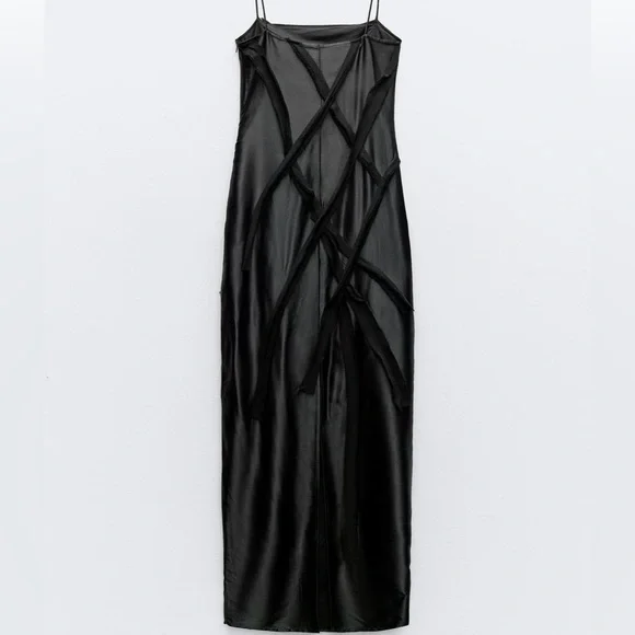 Zara Floral Satin Dress - Picture 4 of 4